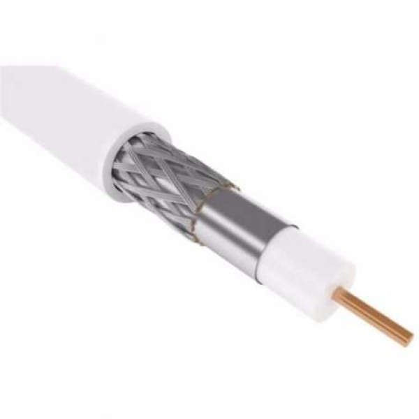Провід RG690BV-W коаксіальний RG6 STANDART. PVC RoHS сталь омедненная ОЧП. 90% ССА білий