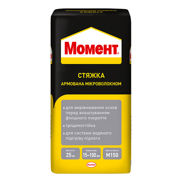 Стяжка цементная армована Момент 15-100мм, 25кг