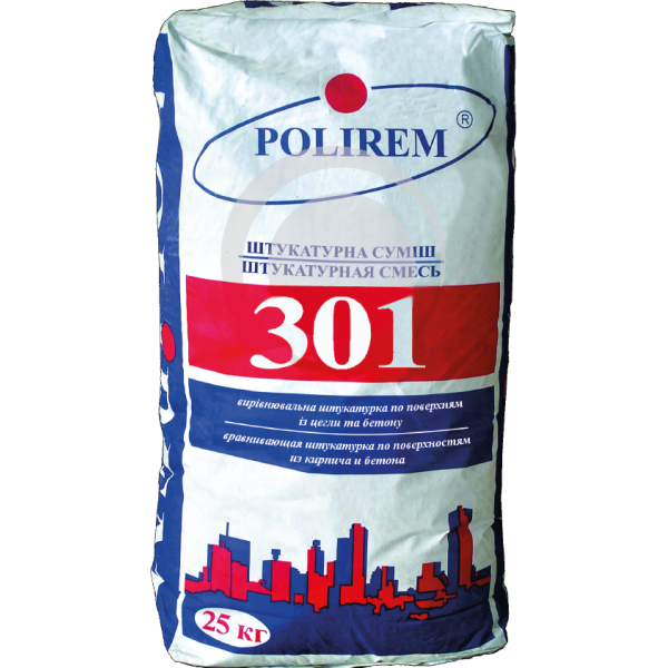Штукатурка цементна POLIREM 301 стандартна 25кг