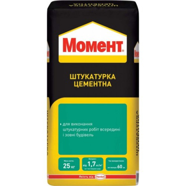 Штукатурка цементна Момент, 25 кг
