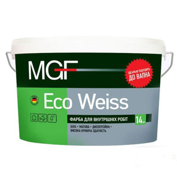 Фарба інтер'єрна MGF Eco Weiss M1a, 10л 14 кг