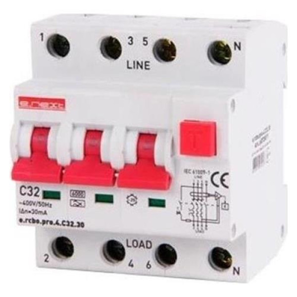 Діфавтомат e.rcbo.pro.4.С32.30 4р 32А З 30мА E.NEXT