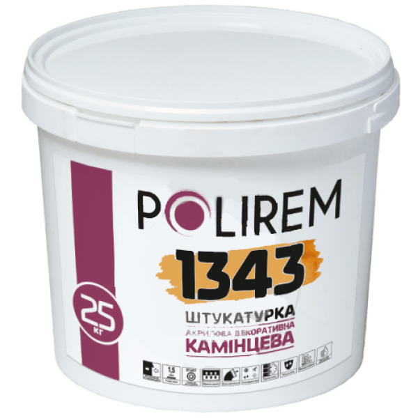 Штукатурка POLIREM 1343 акрилова декоративна "камінцева" (розмір зерна 1,5 мм)