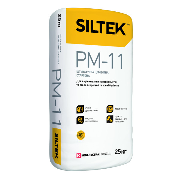 Siltek PМ-11 Штукатурка цементна стартова машинного нанесення 25 кг (пал. 54шт)