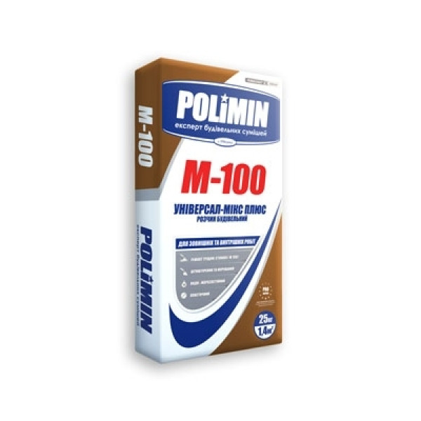 Розчин будівельний Полімін М-100 (25 кг)