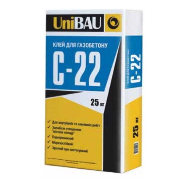 Клей для газоблоку  UniBAU C-22 25кг