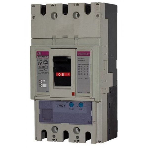 Автомат EB2 400 / 3L 400A (25kA, (0.63-1) In / (6-12) In) 3P ETI
